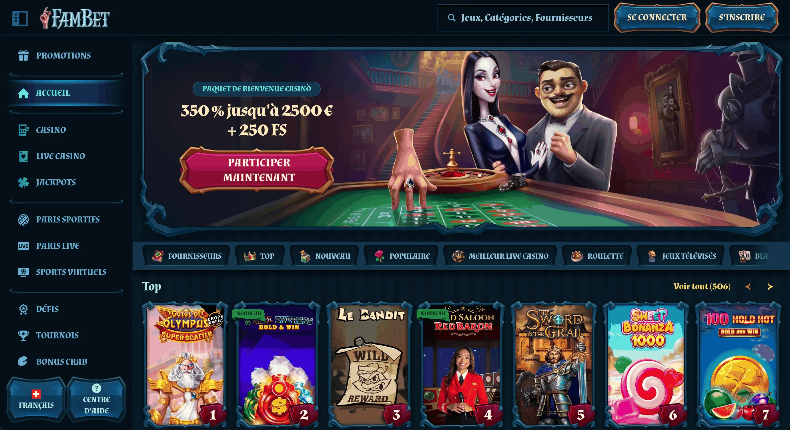 Site Web du Casino Fambet Fambet Casino Page Accueil