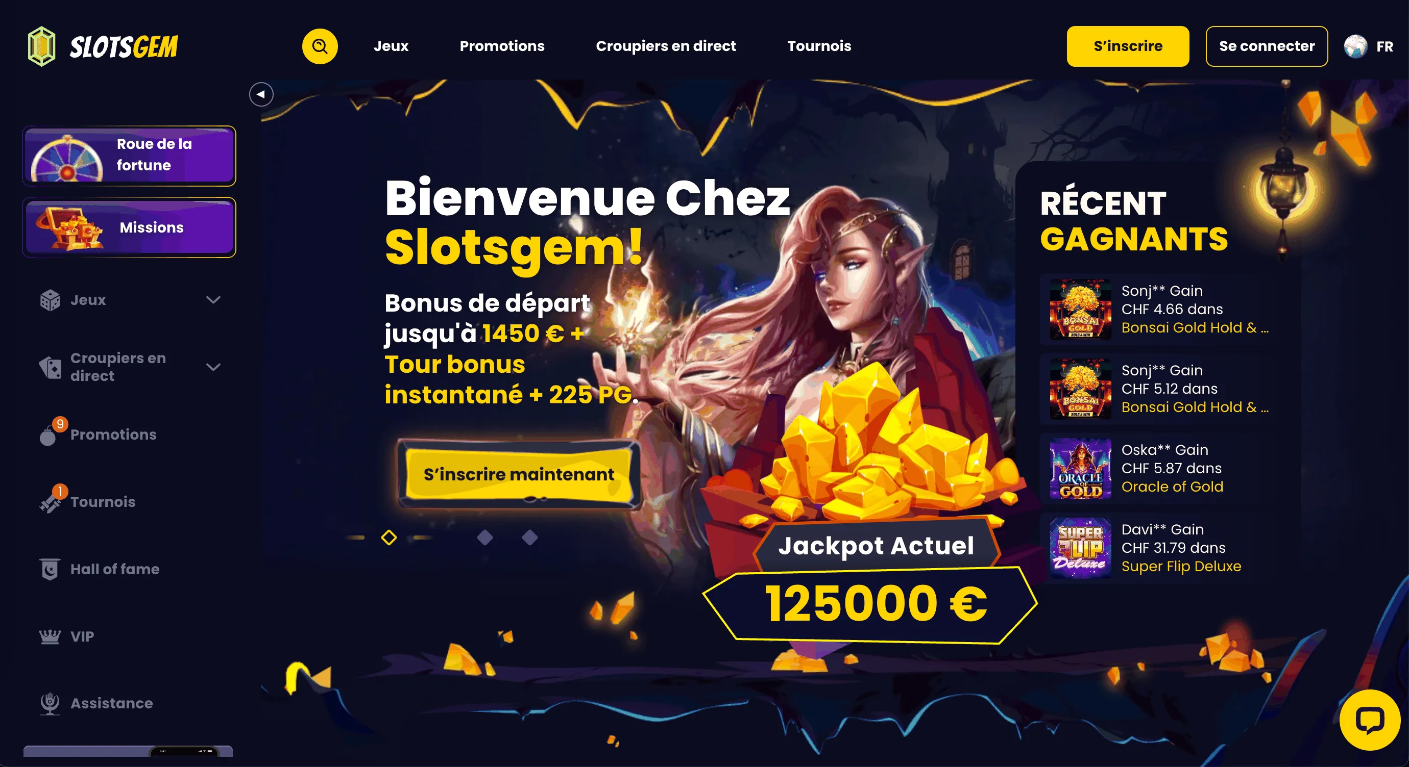 Site Web du Casino SlotsGem SlotsGem Casino Page Accueil